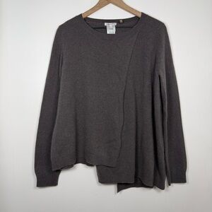 Minnie Rose 100% Cashmere Brown Sweater Poncho  Medium Lagenlook Asymmetrical